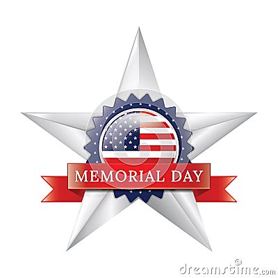 Memorial day star badge Vector Illustration