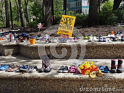 Memorial Dedicated To Indigenous Children Who Died At Residential School Editorial Stock Photo
