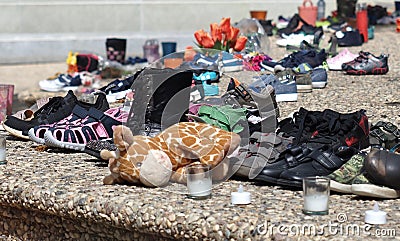 Memorial Dedicated To Indigenous Children Who Died At Residential School Editorial Stock Photo