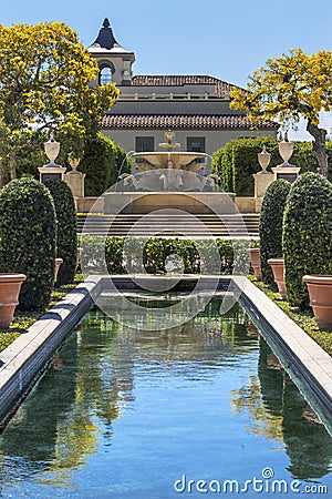 Memorial Fountain Town Hall Palm Beach Florida Stock Photo