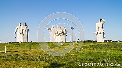 Memorial of the glorious Heroes of Panfilov division, defeated fascists in Moscow battle, Dubosekovo, Moscow region, Russia. Stock Photo