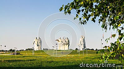 Memorial of the glorious Heroes of Panfilov division, defeated fascists in Moscow battle, Dubosekovo, Moscow region, Russia. Editorial Stock Photo