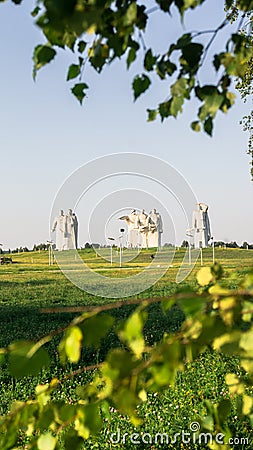 Memorial of the glorious Heroes of Panfilov division, defeated fascists in Moscow battle, Dubosekovo, Moscow region, Russia. Editorial Stock Photo