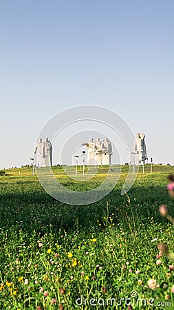 Memorial of the glorious Heroes of Panfilov division, defeated fascists in Moscow battle, Dubosekovo, Moscow region, Russia. Editorial Stock Photo