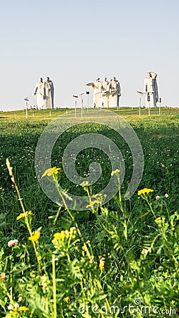 Memorial of the glorious Heroes of Panfilov division, defeated fascists in Moscow battle, Dubosekovo, Moscow region, Russia. Editorial Stock Photo