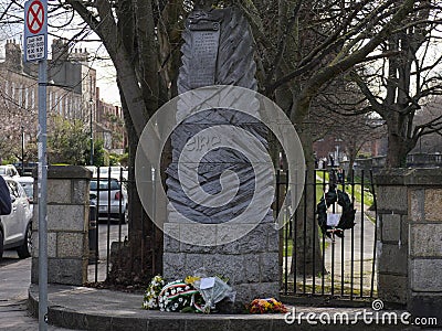 Memorial by Grand Canal in Dublin for 1916 Easter Rising. Editorial Stock Photo