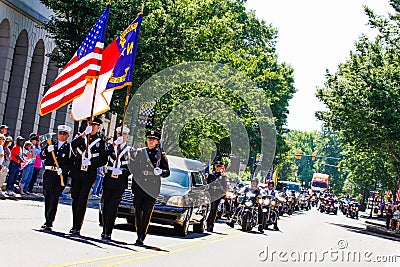 Memorial Homecoming Parade for Soldier Killed in Action Editorial Stock Photo