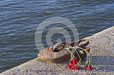 The memorial of the Jews in Budapest in Hungary Editorial Stock Photo