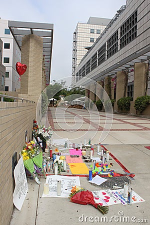 Memorial of Michael Jackson at UCLA Medical Center Editorial Stock Photo