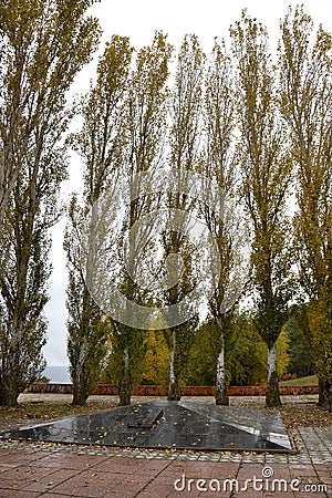 Memorial place of soldiers who died from wounds during world war II Editorial Stock Photo