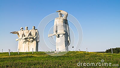 Fragment of the Memorial of the glorious Heroes of Panfilov division, Dubosekovo, Moscow region, Russia. Editorial Stock Photo