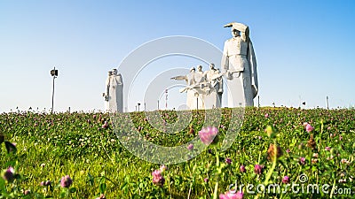 Memorial of the glorious Heroes of Panfilov division, defeated fascists in Moscow battle, Dubosekovo, Moscow region, Russia. Editorial Stock Photo