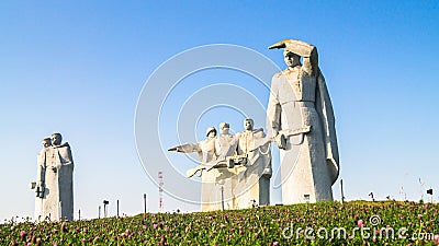 Memorial of the glorious Heroes of Panfilov division, defeated fascists in Moscow battle, Dubosekovo, Moscow region, Russia. Editorial Stock Photo