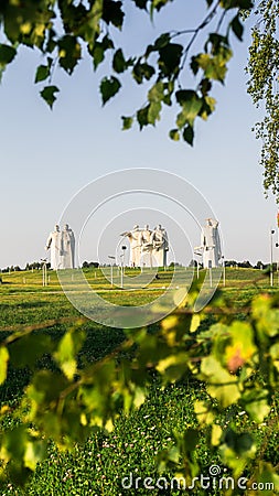 Memorial of the glorious Heroes of Panfilov division, defeated fascists in Moscow battle, Dubosekovo, Moscow region, Russia. Editorial Stock Photo