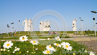 Memorial of the glorious Heroes of Panfilov division, defeated fascists in Moscow battle, Dubosekovo, Moscow region, Russia. Editorial Stock Photo