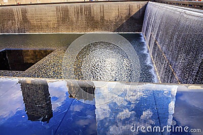 Memorial Pool Fountain Waterfall New York NY Editorial Stock Photo