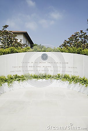 Memorial with Reagan quotation Editorial Stock Photo