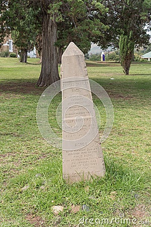 Memorial stone for members of Ross family in Lady Grey Editorial Stock Photo