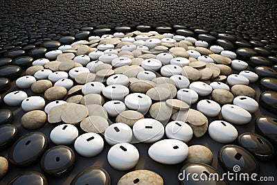 Memorial Stones Arranged in YinYang Pattern Stock Photo