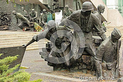 Memorial to the 1944 uprising in Warsaw. Poland Editorial Stock Photo