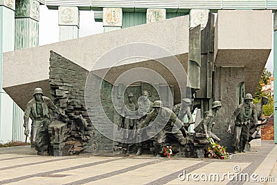 Memorial to the 1944 uprising in Warsaw. Poland Editorial Stock Photo