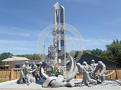 Memorial to Emergency Workers, Chernobyl Stock Photo