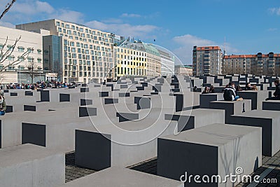 Memorial to murdered Jews in Europe Editorial Stock Photo