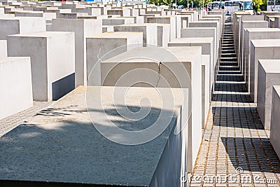 The Memorial to the Murdered Jews of Europe, or the Holocaust Memorial, is a memorial in Berlin to the Jewish victims of the Editorial Stock Photo