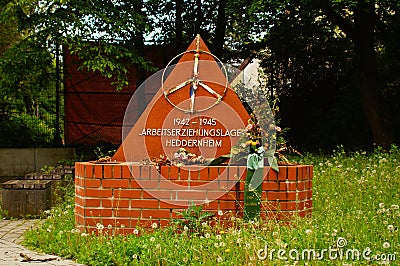 Memorial to a Nazi labour camp. Editorial Stock Photo