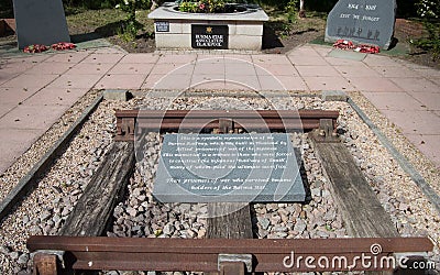Memorial to prisoners who built the Railway of Death in WWII Editorial Stock Photo