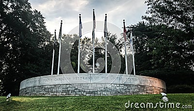Memorial to South Carolina Veterans of the United States Armed Forces Editorial Stock Photo