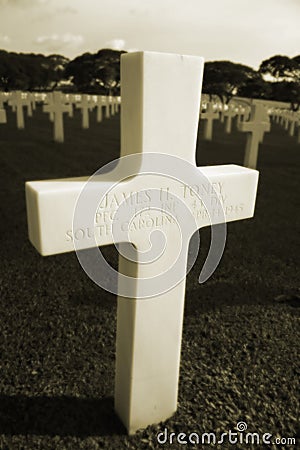 Memories in the American cemetery, Manila Philippines Editorial Stock Photo