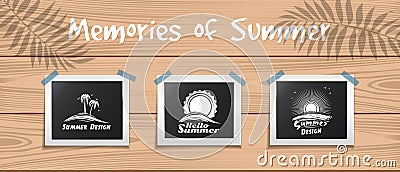 Summer design template for your photos Vector Illustration