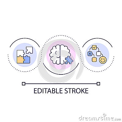 Memory bias loop concept icon Vector Illustration