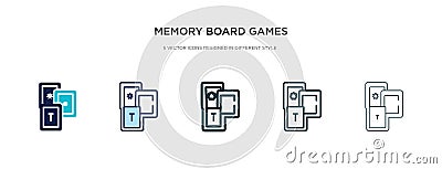 Memory board games icon in different style vector illustration. two colored and black memory board games vector icons designed in Vector Illustration