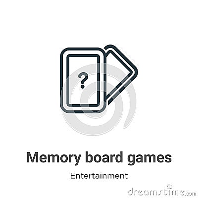 Memory board games outline vector icon. Thin line black memory board games icon, flat vector simple element illustration from Vector Illustration