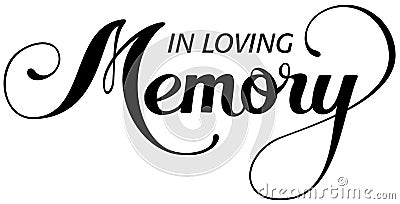 Memory - custom calligraphy text Vector Illustration