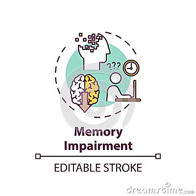 Memory impairment concept icon Vector Illustration