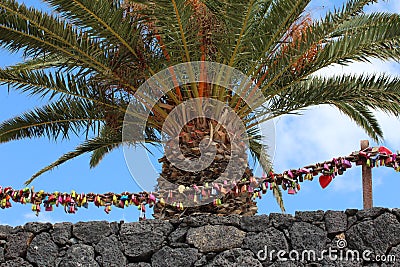 Memory locks on a chain link security fence Editorial Stock Photo