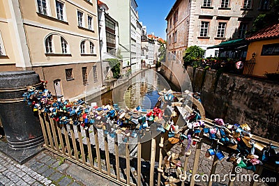 Memory locks with the names of lovers Editorial Stock Photo