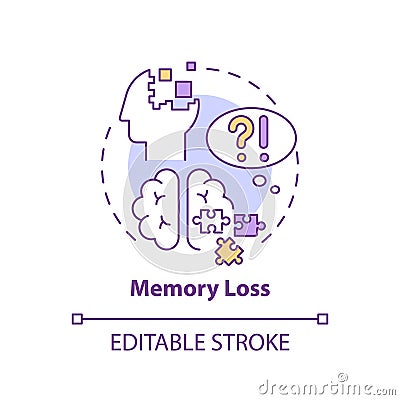 Memory loss concept icon Vector Illustration