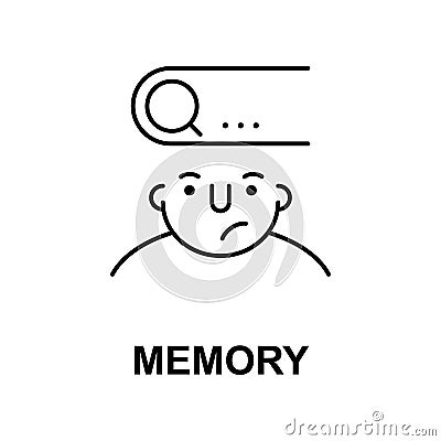 memory on mind icon. Element of human mind icon for mobile concept and web apps. Thin line memory on mind icon can be used for web Stock Photo