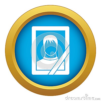 Memory portrait icon blue vector isolated Vector Illustration