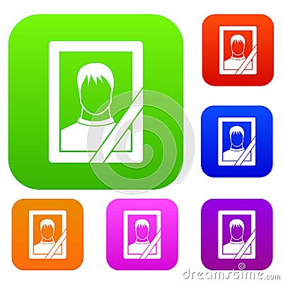 Memory portrait set collection Vector Illustration