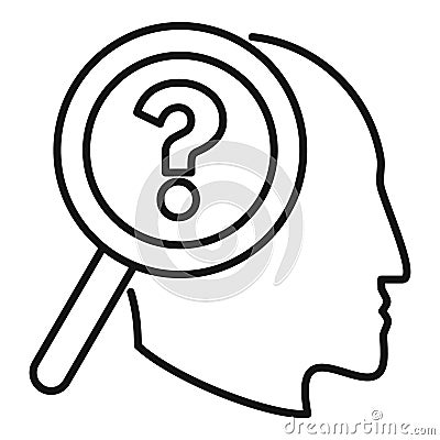 Memory question icon outline vector. Power mind Vector Illustration