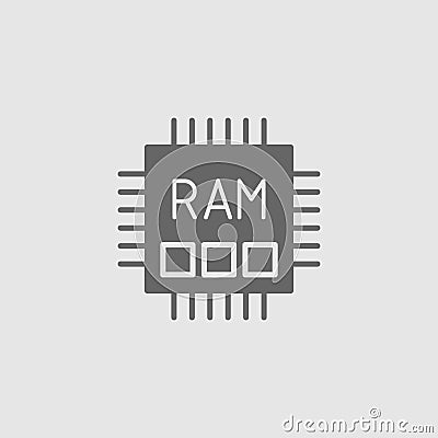 Memory RAM flat vector icon Vector Illustration