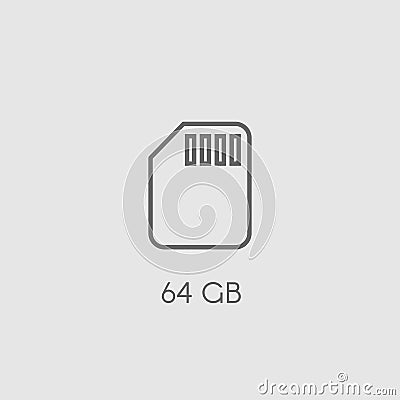 Memory SD card icon Vector Illustration