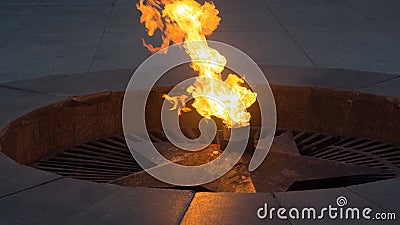 Memory of soldiers May 9 Victory day. Eternal flame, eternal fire, eternal light. Editorial Stock Photo