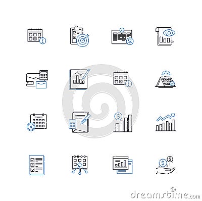 Memos - Notes line icons collection. Reminder, Memo, Briefing, Notice, Update, Memoir, Jotting vector and linear Vector Illustration