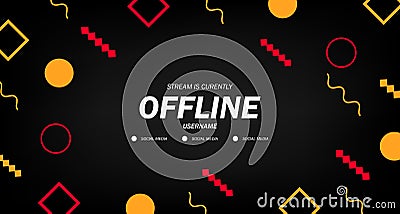 Memphis abstract modern background for offline stream twitch modern Vector Illustration